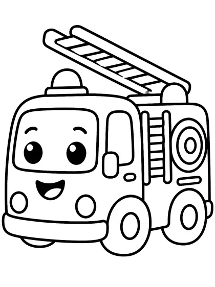Coloriage gratuit à imprimer : Le camion de pompier