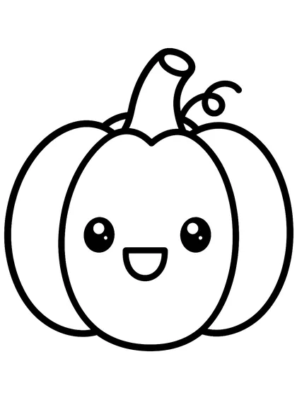 Coloriage gratuit à imprimer : La citrouille souriante