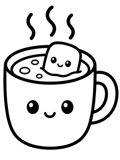 Coloriage gratuit à imprimer : La tasse de chocolat