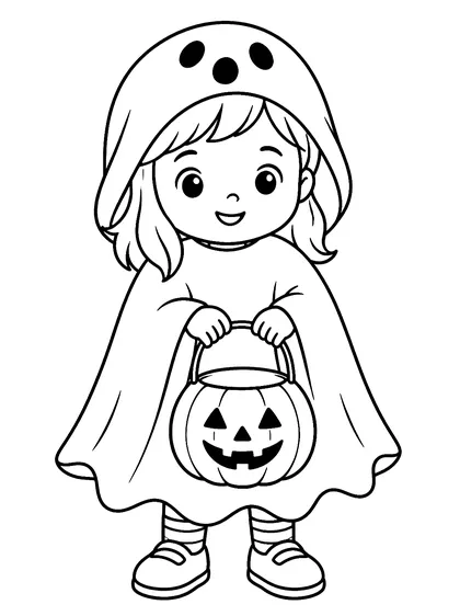 Coloriage gratuit à imprimer : Déguisé pour Halloween
