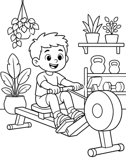 Coloriage gratuit à imprimer : Le petit rameur