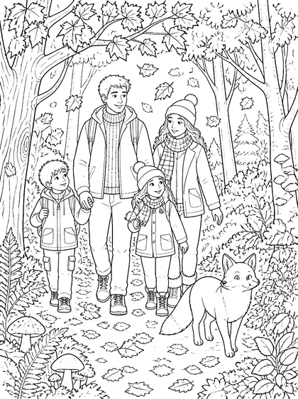 Coloriage gratuit à imprimer : La forêt d'automne