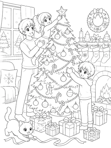 Coloriage gratuit à imprimer : Le sapin de Noël