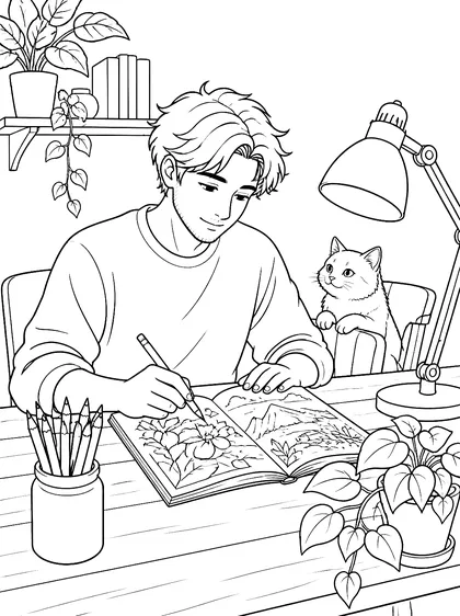 Coloriage gratuit à imprimer : L’atelier coloriage