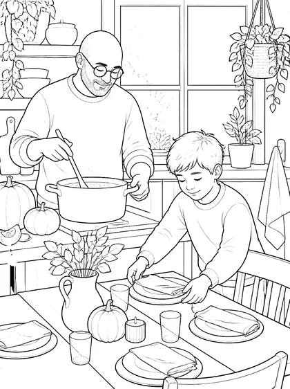 Coloriage gratuit à imprimer : La soupe de potiron